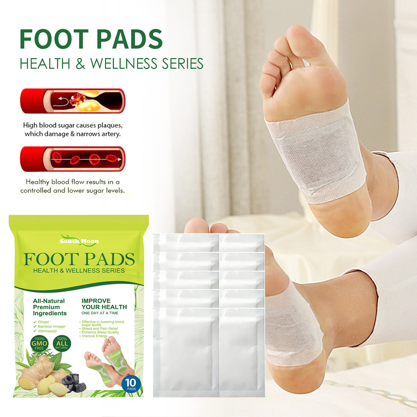 South Moon  Foot mat   Foot Care Massage Mat Ginger Body Care Foot Patch