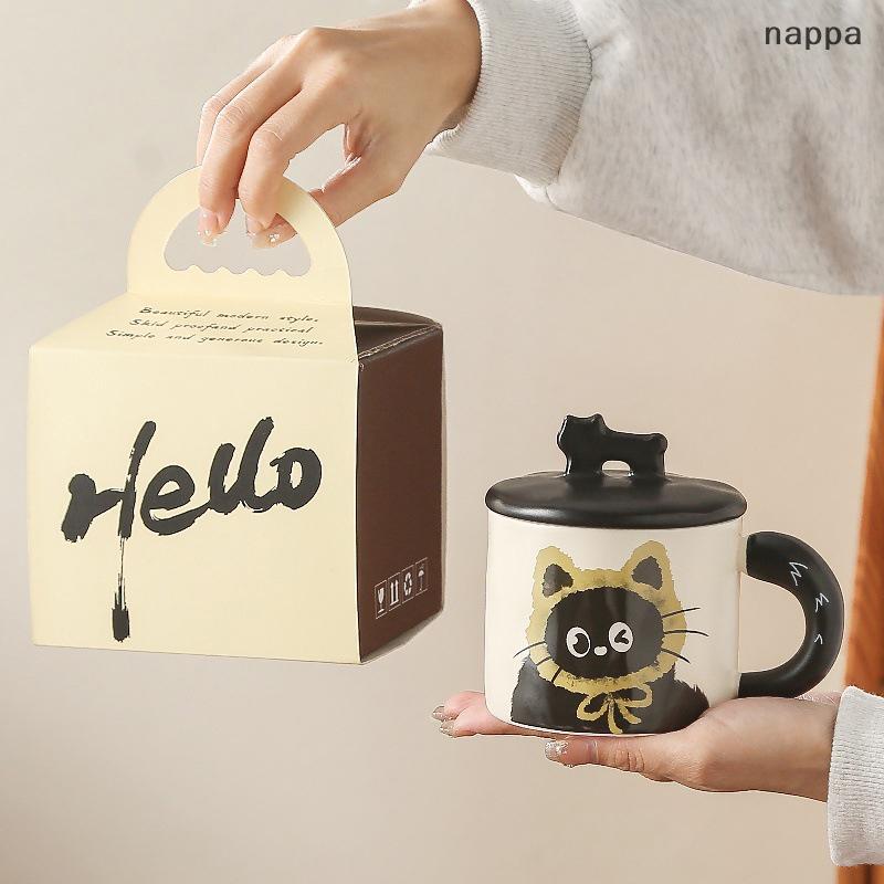 ✨[nappa] แก้วรูปแมวน่ารักพร้อมฝาปิดของที่ระลึกของที่ระลึกถ้วยน้ำดื่มถ้วยกาแฟเซรามิกน่ารักของขวัญวันเกิดคริสต์มาสวาเลนไทน์ ราคา 404 บาท*ส่งฟรี
