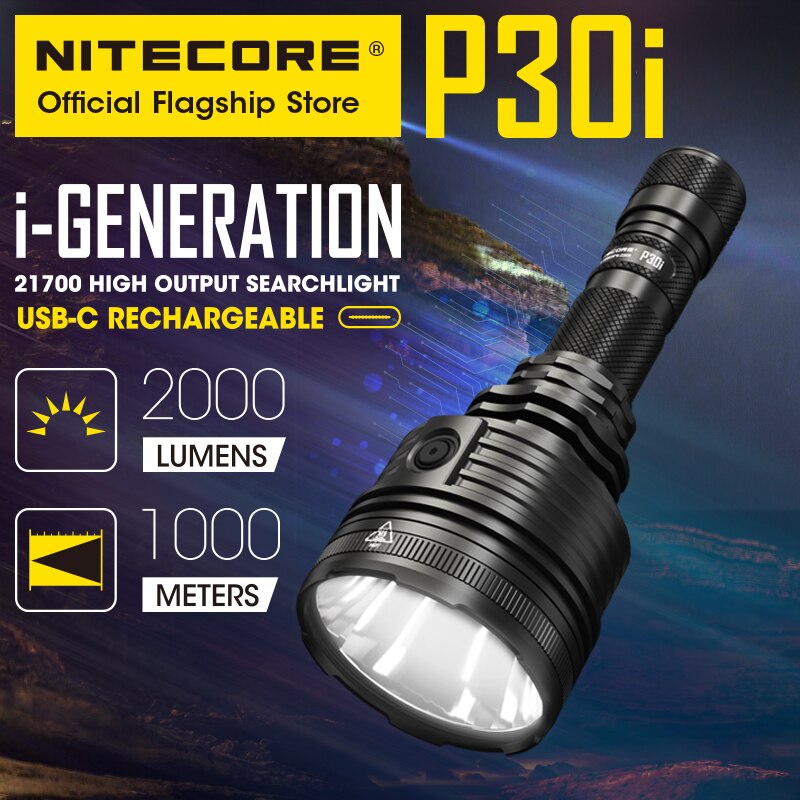 NITECORE P30i USB-C Rechargealble Flashlight Strong Light Super Bright 2000 Lumens Long-range Spotlight 1000 M Hunting Lantern ราคา 4,990 บาท*ส่งฟรี