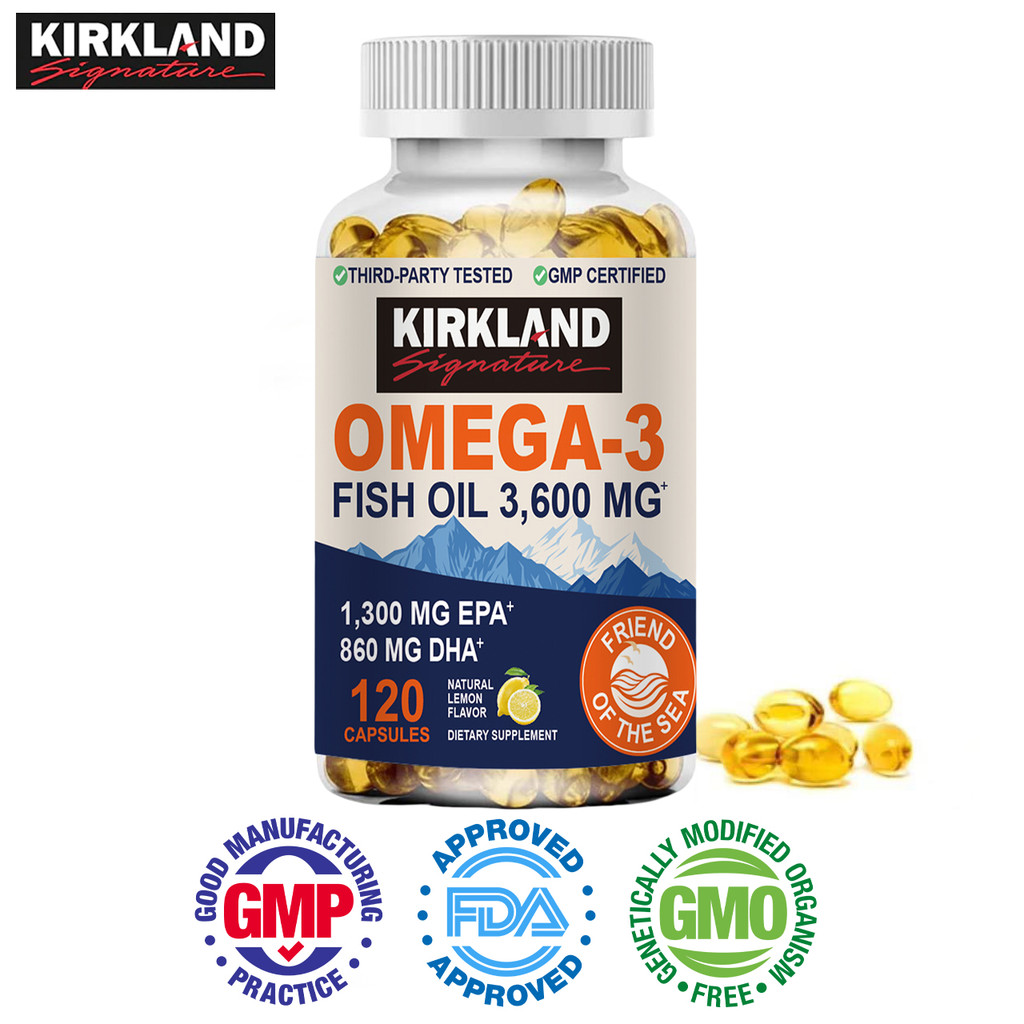  Dầu cá KIRKLAND Omega 3 3600 mg EPA và DHA Axit béo thiết yếu tối ưu 120 viên 