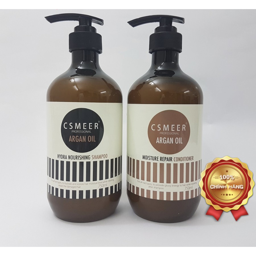 Dầu gội xả siêu mượt csmeer argan oil 750mlx2