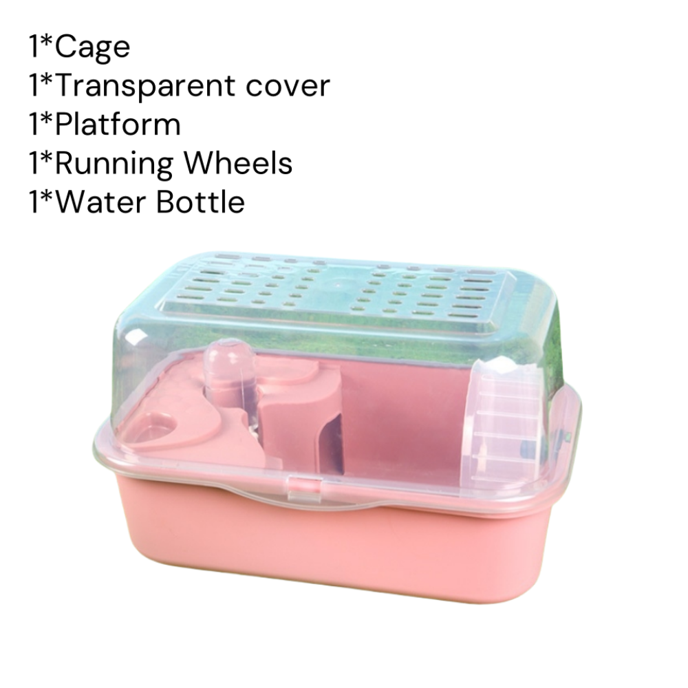 MISFORTUNESTORE17RE1 Lớp kép Cage cho chuột hamster Nắp trong suốt Acrylic Môi trường sống cho hamster Di động Bánh xe chạy Nhà cho thú cưng nhỏ cho chuột và lợn Guinea - 4
