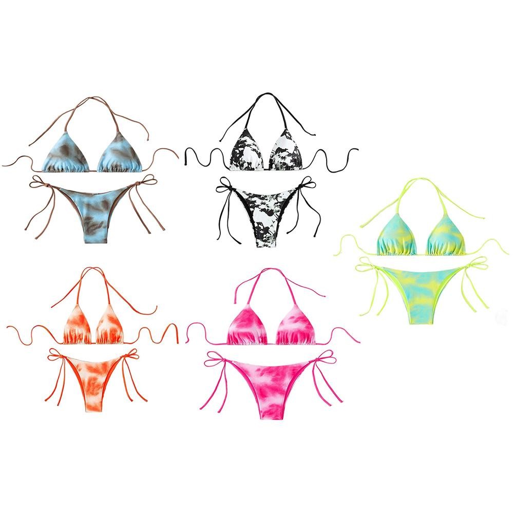 【Momlove】 Đồ bơi nữ đồ bơi buộc dây Bikini đi biển nữ giới áp dụng [Sản phẩm bán chạy hàng tồn kho Lớn]