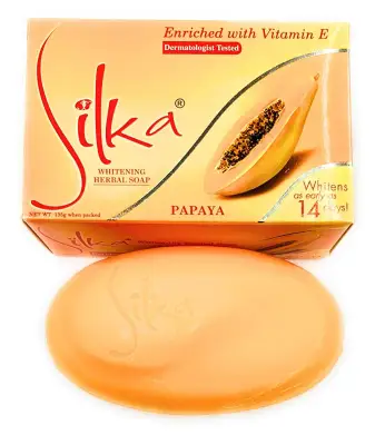 Silka Whitening Herbal Papaya Soap with Vitamin E (2 of 135g soap)