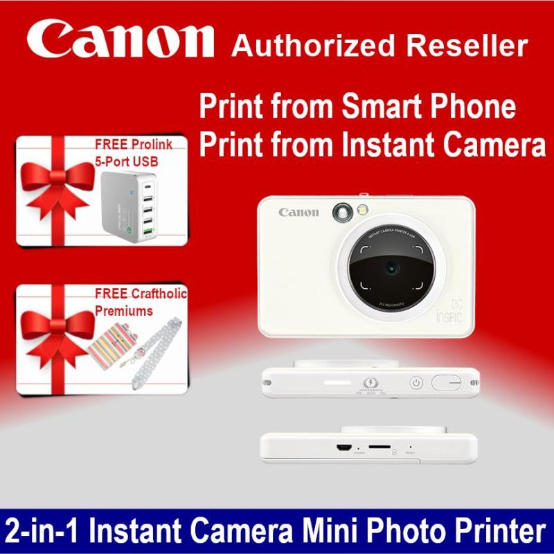 [Original] CANON INSPIC [S] ZV-123A ZV-123 Pocket photo printer Matte black / Pearl white / Rose gold ZV123A ZV123 2-in-1 Instant Camera Mini Photo Printer Singapore
