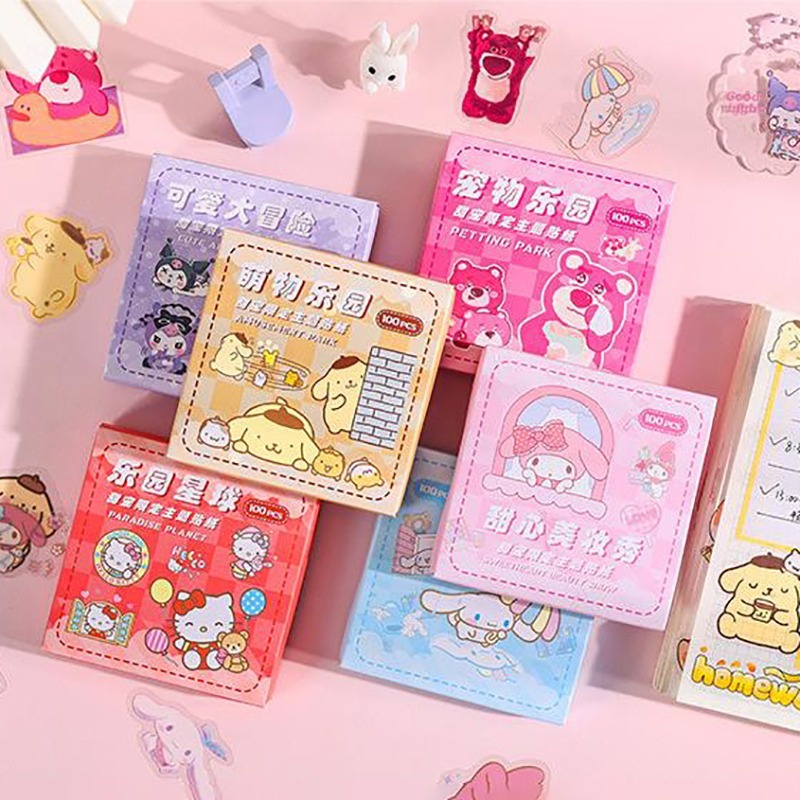 100pcs Mixed Cartoon Sanrio Stickers Cute Hello Kitty Cinnamoroll Kuromi My  Melody Waterproof Sticker Decals for Kids Toys