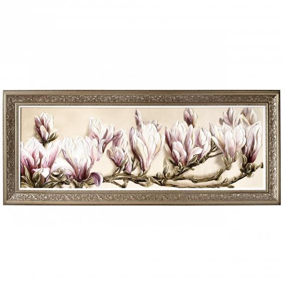 Tranh nội thất “Magnolia”  Cao Cấp Kích Thước 150x50cm Thiết Kế Sang Trọng Dùng Trang Trí Phòng Khách, Phòng Ngủ