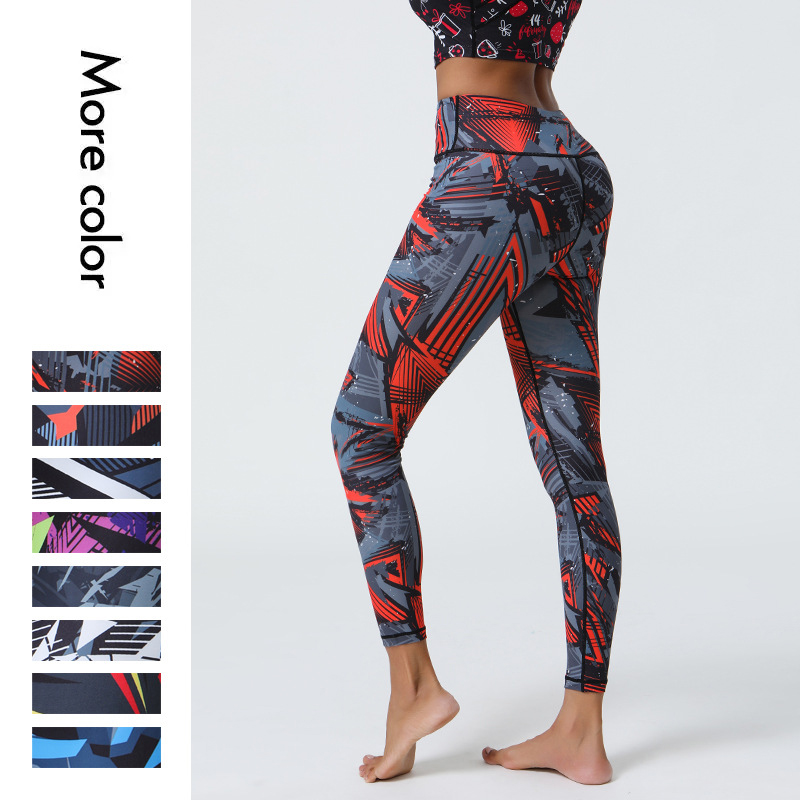 Women's High Waisted Yoga Pants Print Tummy Control Stretch Fitness Leggings Breathable Booty Lift Workout Gym Sports Leggings