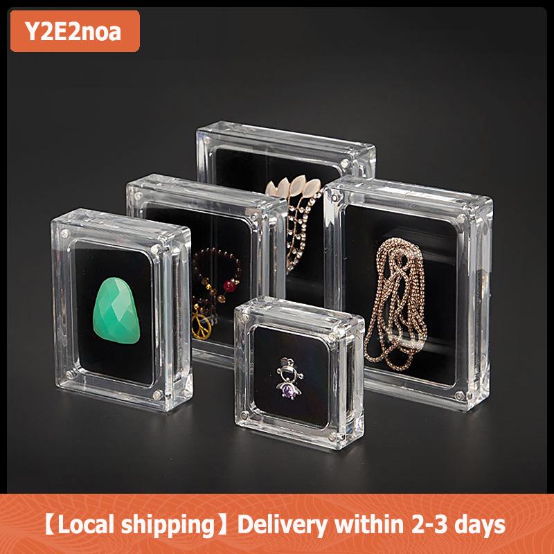 【Local shipping】 Hộp đựng đá quý nắp kính acrylic, giá trưng bày đá quý kim cương, hộp đựng và sắp xếp đồ