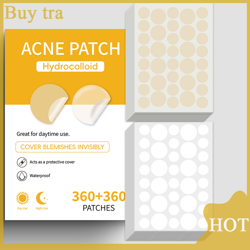 [Buytra] 720pcs set Face Skin Care Acne Pimple Patch 2 Sizes Invisible Professional Healing Absorbing Spot Sticker Covering For Men Women ราคา 93 บาท*ส่งฟรี
