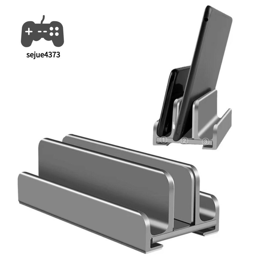 SEJUE4373 Tiết kiệm không gian Giá đỡ máy tính xách tay đứng Có thể điều chỉnh 1/2/3 khe cắm Đế máy tính xách tay để bàn Bền Chống trượt Giá đỡ máy tính xách tay bằng nhôm Máy tính bảng