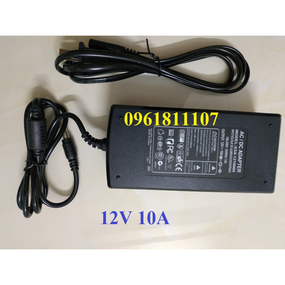 Adapter 12V 10A dùng cho led và thiết bị điện tử, adapter nguồn 12V 10A, adaptor 12V 10A, nguồn adapter 12V 10A
