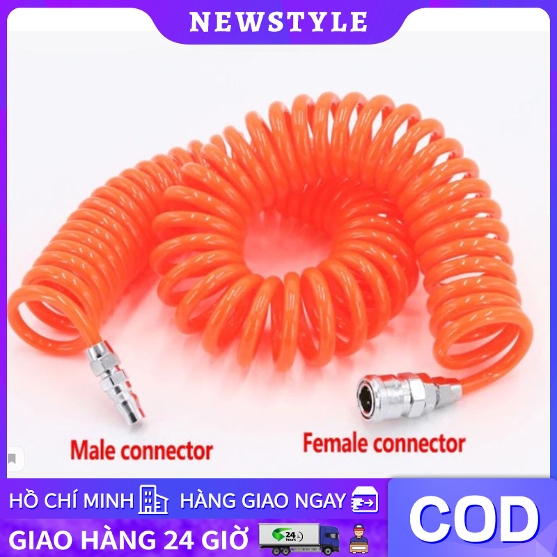 Ống lò xo PU ống 8 * 5mm Dây hơi xoắn cho máy nén khí các cỡ 15M
