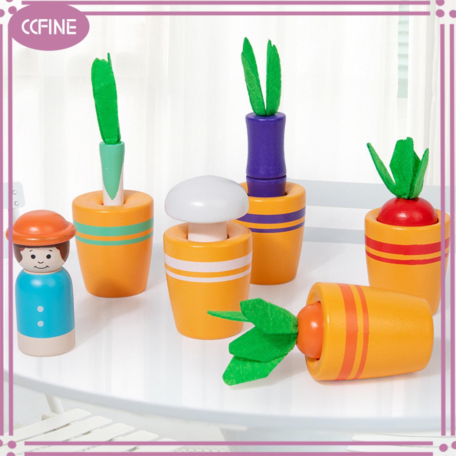 Ccfine đồ chơi bằng gỗ cà rốt thu hoạch hình dạng cà rốt kéo trò chơi