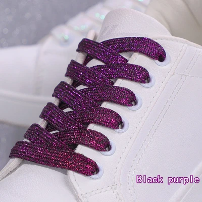 AL Colorful Flat Shoe Laces Glitter Shoelaces Strings Sneakers Shoes Boot Shoelace for Athletic Running 100120140160CM