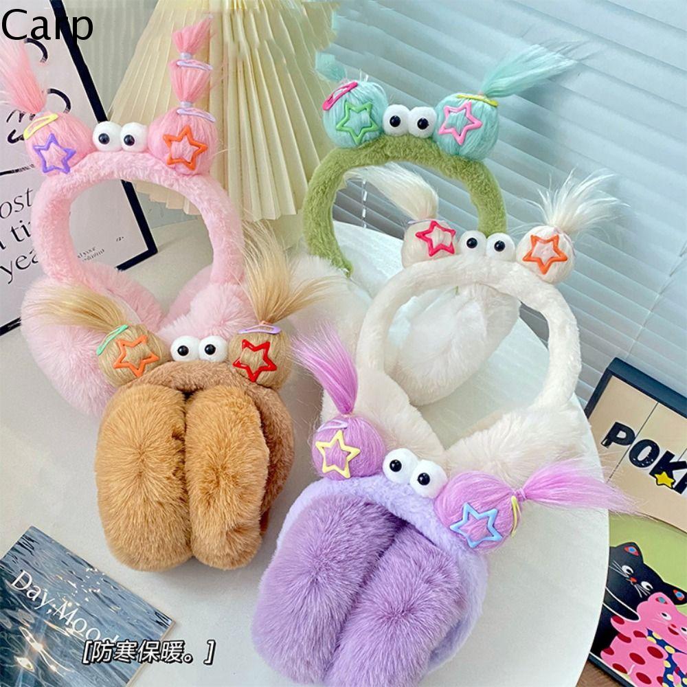 CARP Bím Tóc vui nhộn Nút Bịt Tai hoạt hình Tóc tết Dày Bọc tai có thể gập lại Mềm Chống gió Mũ tai Vải Lông Mùa Đông Trẻ em