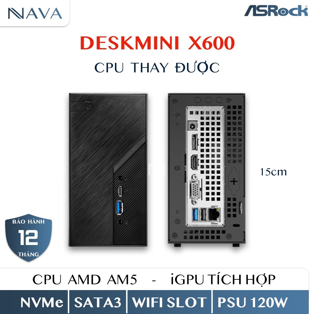 ASRock DeskMini X600 & DeskMeet X600 hỗ trợ Ryzen DDR5 NVMe WiFi nhỏ gọn mạnh mẽ