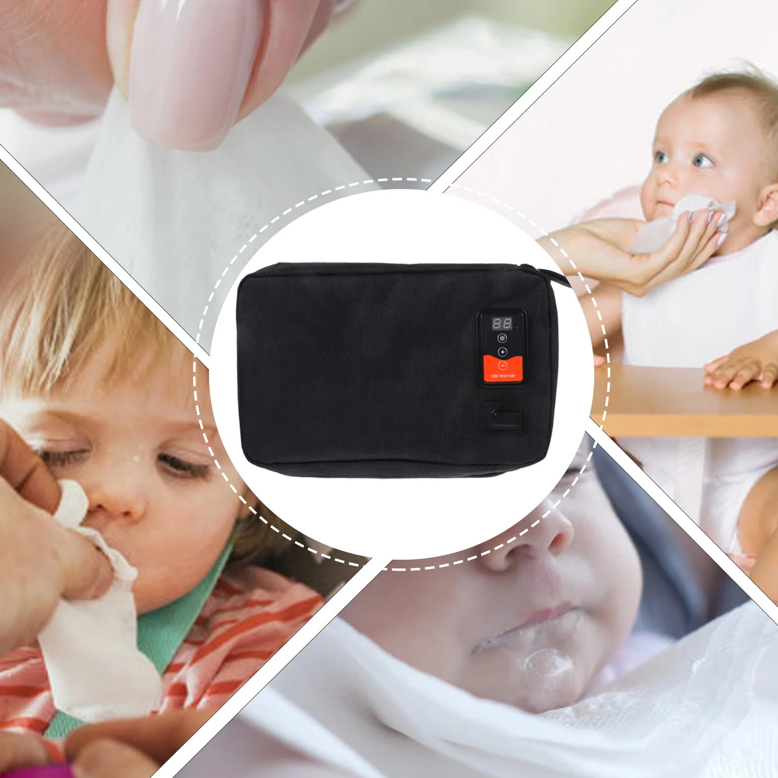 Xách tay USB lau ấm hơn sáng tạo sơ sinh giấy ướt ấm hơn khăn lau trẻ em chủ