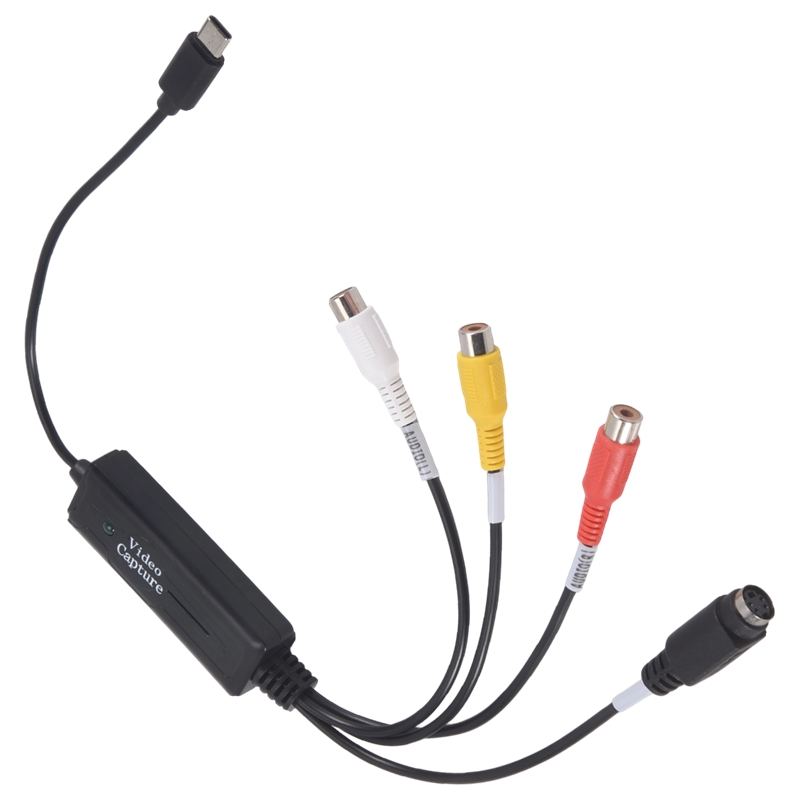 1 PCS AV to USB C Converter Video Capture Card Adapter AV NTSC PAL Video S Video/Composite to USB Converter