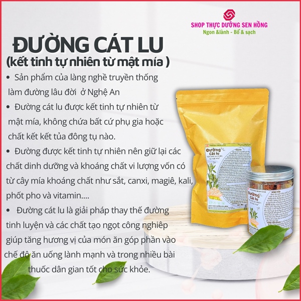 Đường cát lu - Đường sạch, kết tinh tự nhiên