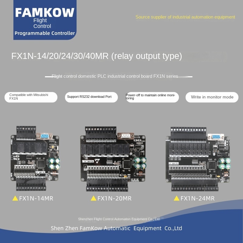 Board Mạch PLC FK FX1N-30MR: 16 input 14 output Đầu Ra Rơle, DB9 RS232, 24VDC, xung tốc độ cao,Hỗ Trợ GX Works2/GX Developer Mitsubishi - FK1N-30MR MẠCH TRẦN