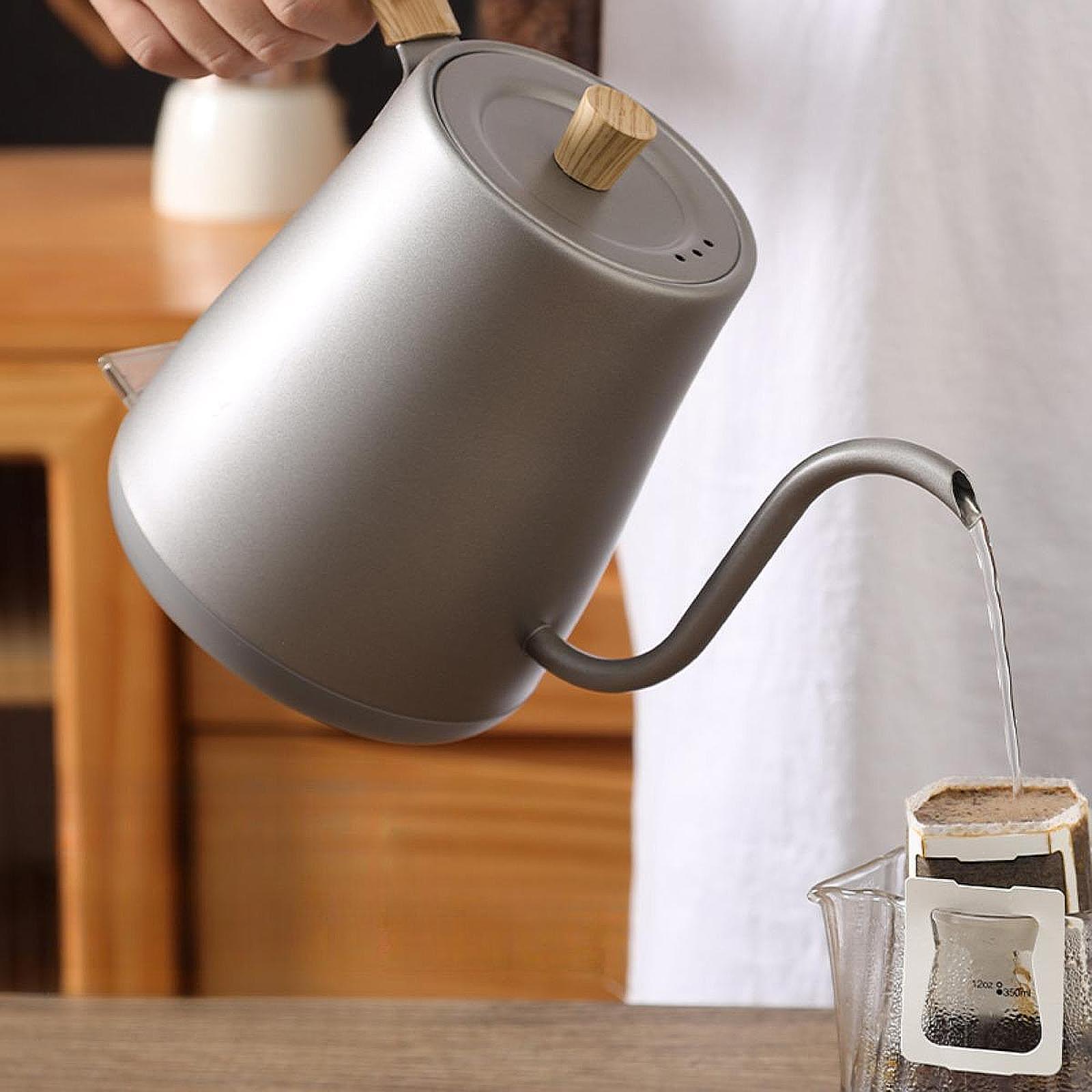 Newfamei ấm cổ ngỗng điện dã ngoại nonslip Ấm đun cà phê tốt cách nhiệt teakettle cổ ngỗng 800ml ấm 