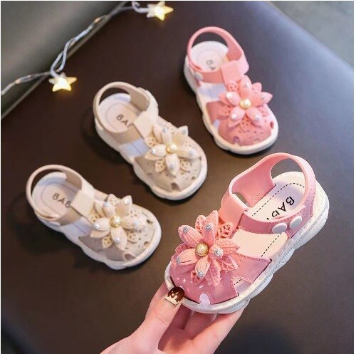 Cartoon Baby Girls Sandals Cherry Strawberry Flower Girls Princess Shoes