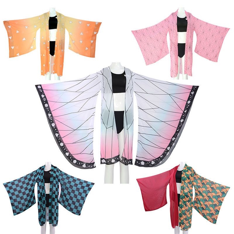 COD fdr4046 Shop Bộ bikini kèm khăn choàng hóa trang thành nhân vật trong phim hoạt hình Demon Slayer (có bán lẻ)