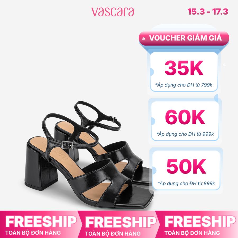 [Voucher 50K | 15.03 - 17.03] Vascara Giày Sandals Block Heel Quai Cut-Out - SDN 0843