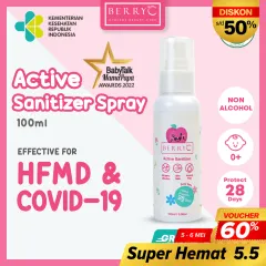 BerryC Active Sanitizer Spray 100ml Food Grade Hand Sanitizer Bayi Anak Kulit Sentitif Non Alkohol