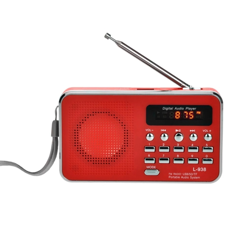 L-938 Mini Portable Digital FM Radio 3W Output Power / 1.5 Inch Display Screen / Support USB Drive / TF / SD / MMC Card / AUX-IN