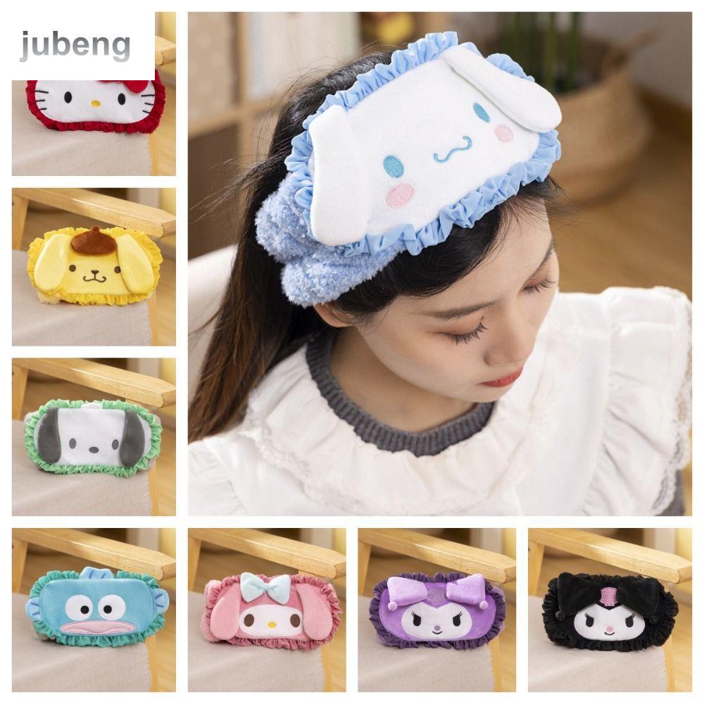 JUBENG Quả cầu Purin Băng đô giai điệu của tôi Nơ Khăn quấn cổ tay Băng đô rửa kuromi Hài Hước Mềm Phụ kiện tóc cinnamoroll vải nhung lông Rửa