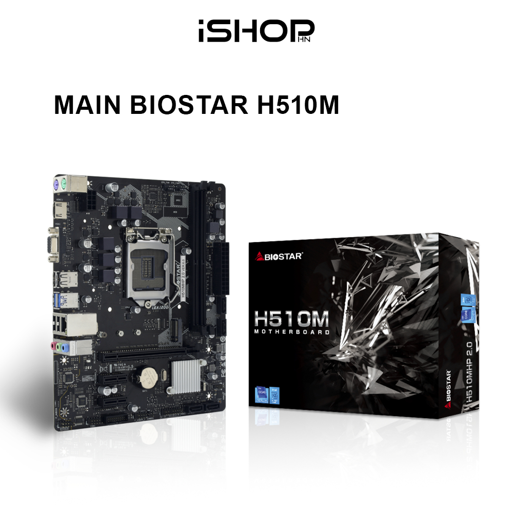 Bo mạch chủ Mainboard Biostar H510MHP 2.0 CPU Intel (10th/11th) Socket 1200 mATX - Bảo hành 36 tháng