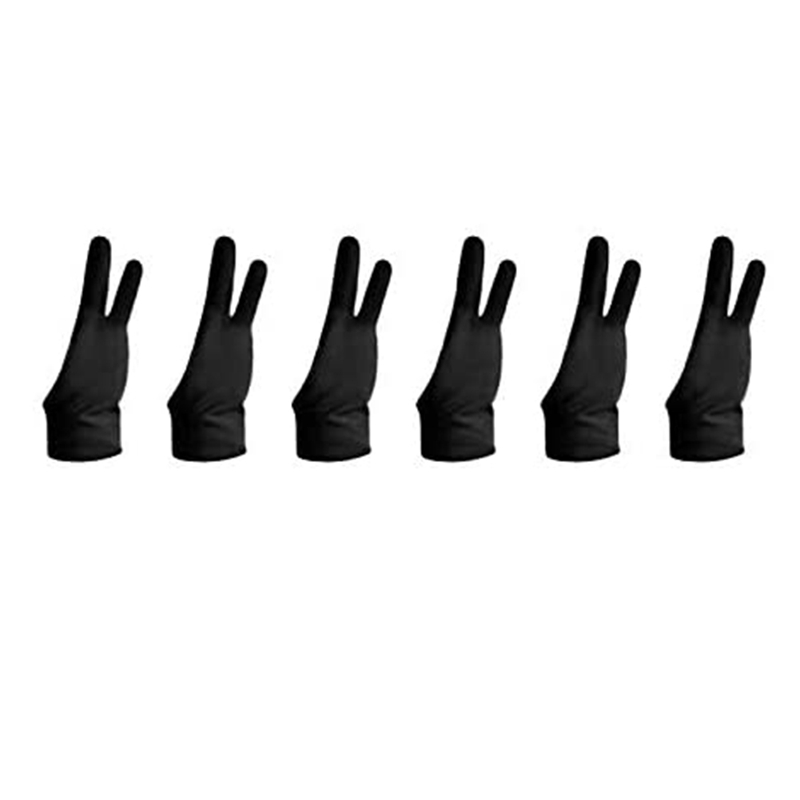 Two Finger Artist Glove 6PCS, Anti Smudge Drawing Glove for Graphic Tablet iPad Painting Sketching Good