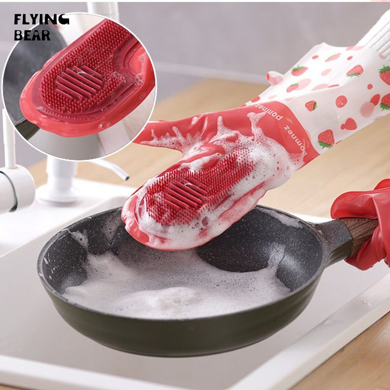 Găng tay làm sạch ma thuật Gấu bay găng tay Miếng Rửa Chén cao su đa chức năng quần áo Găng tay gia dụng chống thấm Nước Nhà Bếp Bát bàn chải làm sạch tạo tác