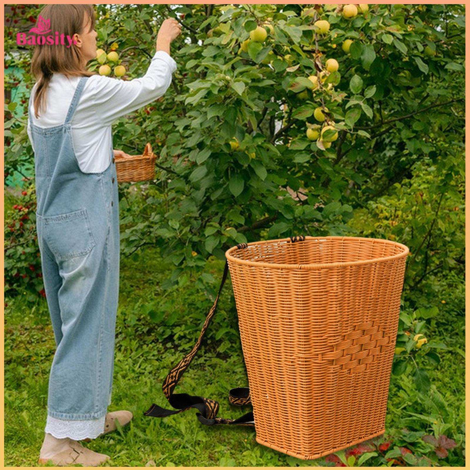 Picking Basket Picnic Basket Storage Elegant Portable Hand Woven Shopping Backpack for Farm Garden Planting Orchard Weekend ราคา 2,099 บาท*ส่งฟรี