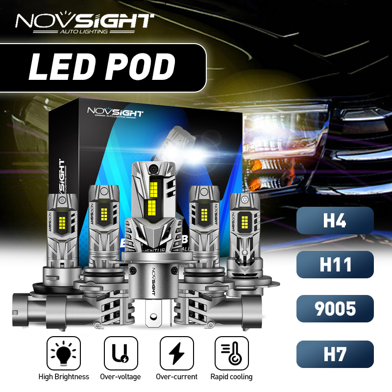 Novsight N63 Headlight Bulbs Lampu Utama Kendaraan Tipe Led H11 H7 H4 9005 20000LM 90W 6500K 2Pcs Harga 299,000 Ringgit*Penghantaran Percuma