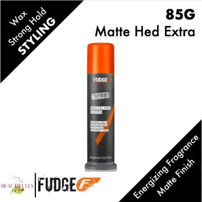Fudge Matte Hed Extra 85g - Strong Hold Texture Paste Wax Styling Clay Roughman Dry Matt Finish Shaping Cream Easy to Wash Shampoo Off 100% Genuine Authentic