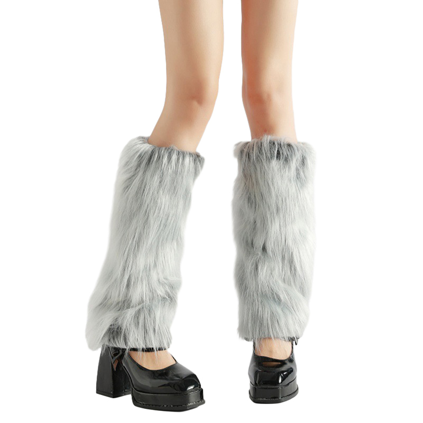 Winter Leg Warmers Fluffy Leg Warmers Women’s Fuzzy Faux Fur Knee-high Leg Warmers Fluffy Boot Covers for Party Christmas Dating Cozy Winter Costume Accessories