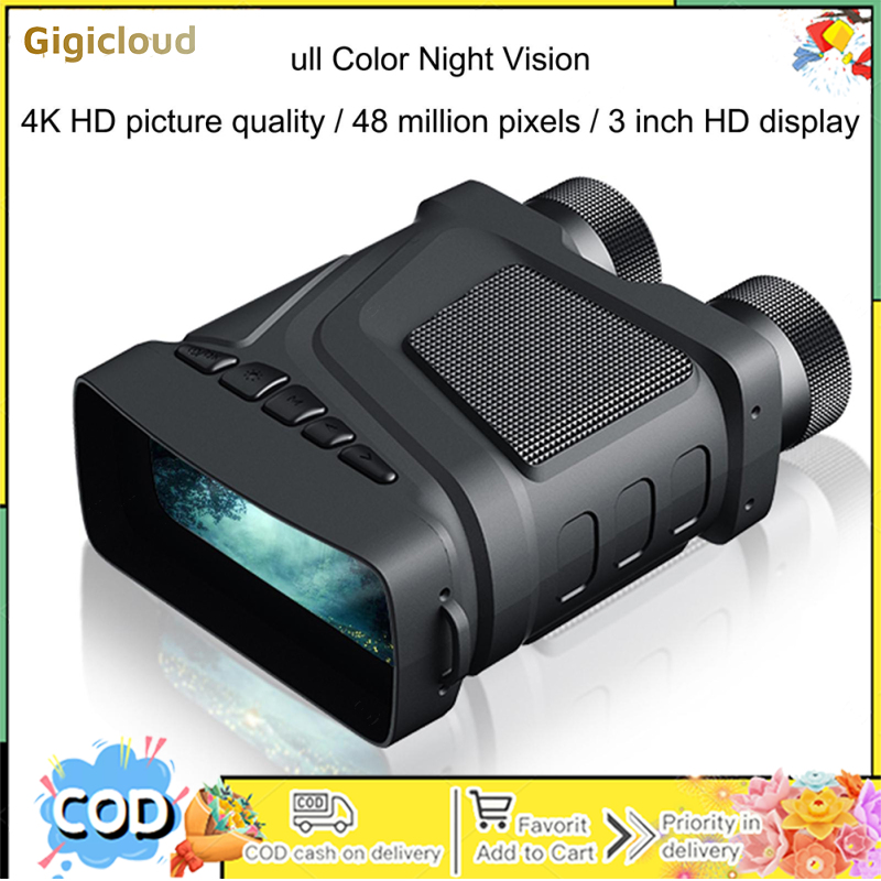 กล้องถ่ายรูป กล้องดิจิตอลมิลเลอร์เลส และอุปกรณ์ถ่ายภาพ Gigicloud N002 Night Vision Goggles 4K กล้องส่องทางไกลดิจิตอลอินฟราเรดสีเต็มรูปแบบ HD อุปกรณ์ Night Vision ที่มองเห็นได้สำหรับ Photo Video ราคา 15,215 บาท*ส่งฟรี