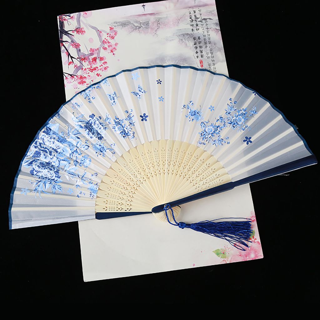 ZM6J3J Thanh lịch Đa-mô hình Đầy màu sắc Món Quà mùa hè Handmade Tre Gỗ Fan Hâm Mộ gấp Múa Hand Fan Fan Thủ Công Mỹ Nghệ Trang Trí nội thất - 4