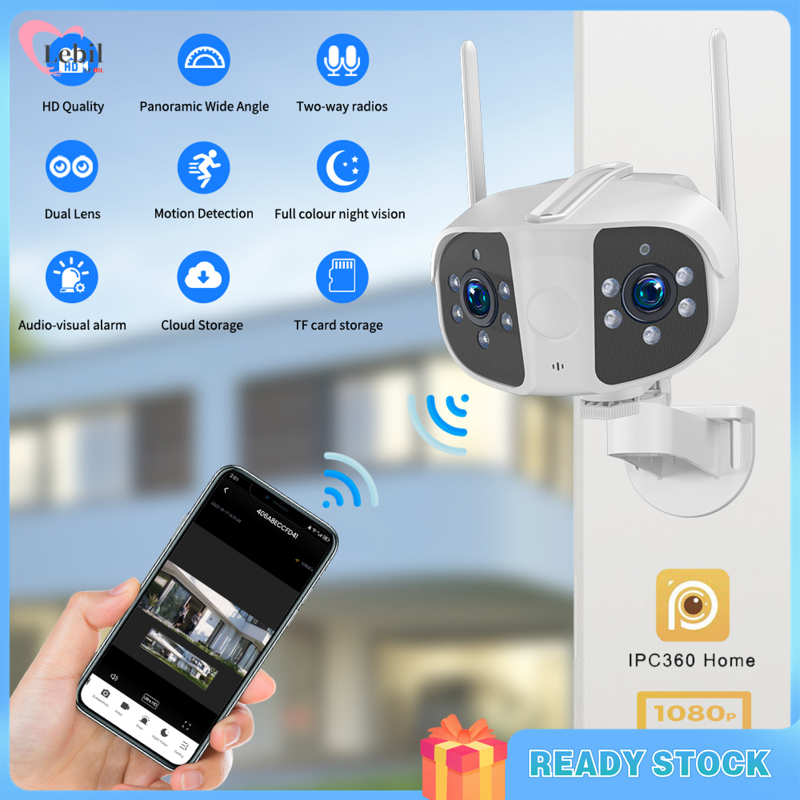 K13 không dây ngoài trời Máy Ảnh Wifi 1080P Camera An Ninh HD ống kính kép Màu nhìn trong đêm 2 Cách Âm Thanh Cho Trường Học văn phòng nhà cửa