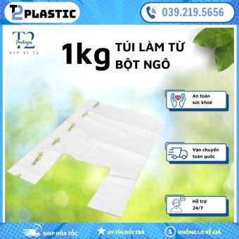 SET (1kg) túi làm từ bột ngô phân hủy sinh học hoàn toàn - Không nhựa 100% - Bảo vệ môi trường