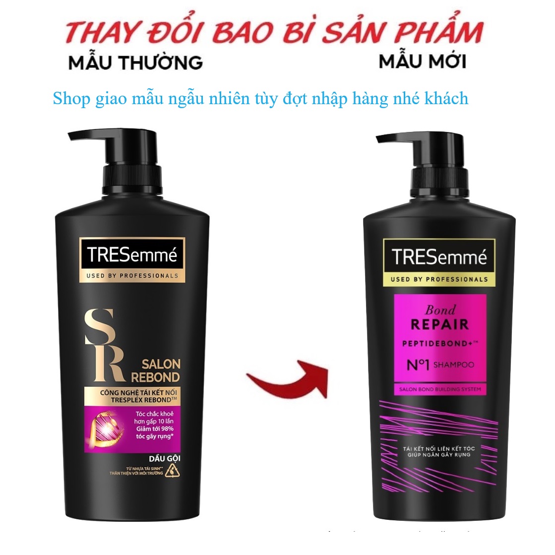 Dầu gội tresemmé salon rebond ngăn ngừa tóc gãy rụng 640g