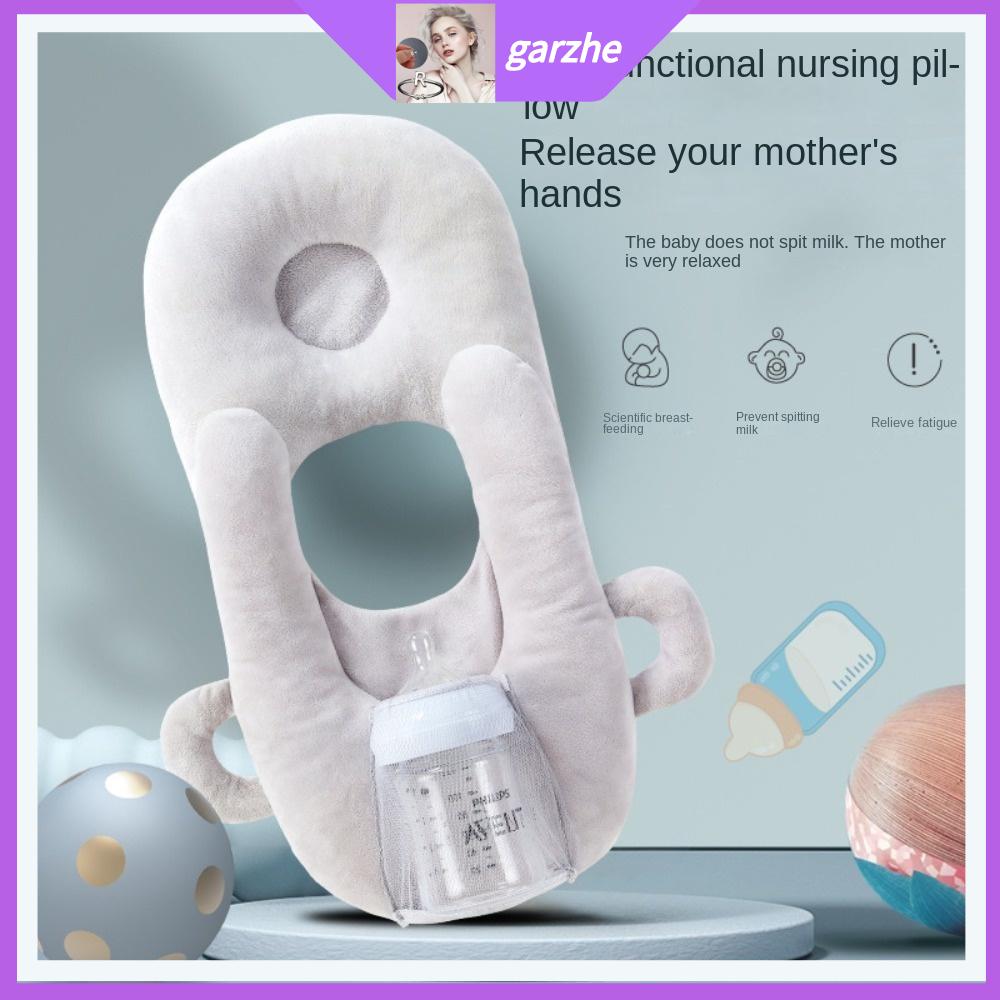 GARZHE24272 Xanh lam/Xám/Hồng Gối cho bé bú Đầu cố định Chất liệu nhung pha lê Hỗ trợ cho con bú  Chai cố định Gối hình dạng Cho con bú