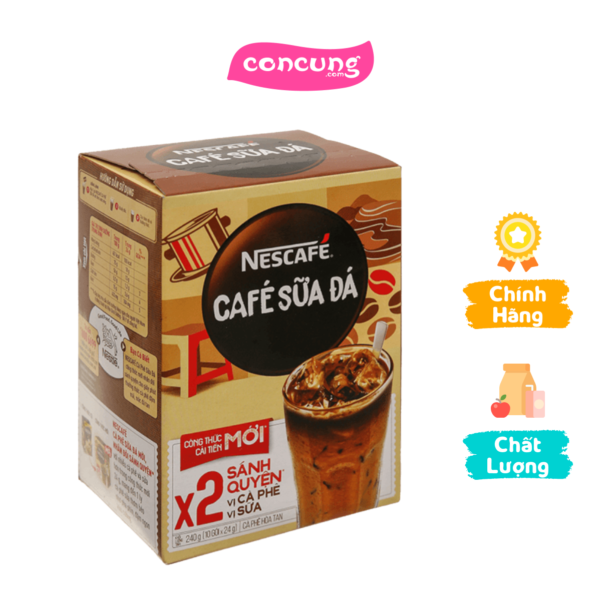 NESCAFE Cà Phê Sữa Đá Hộp 10x24g