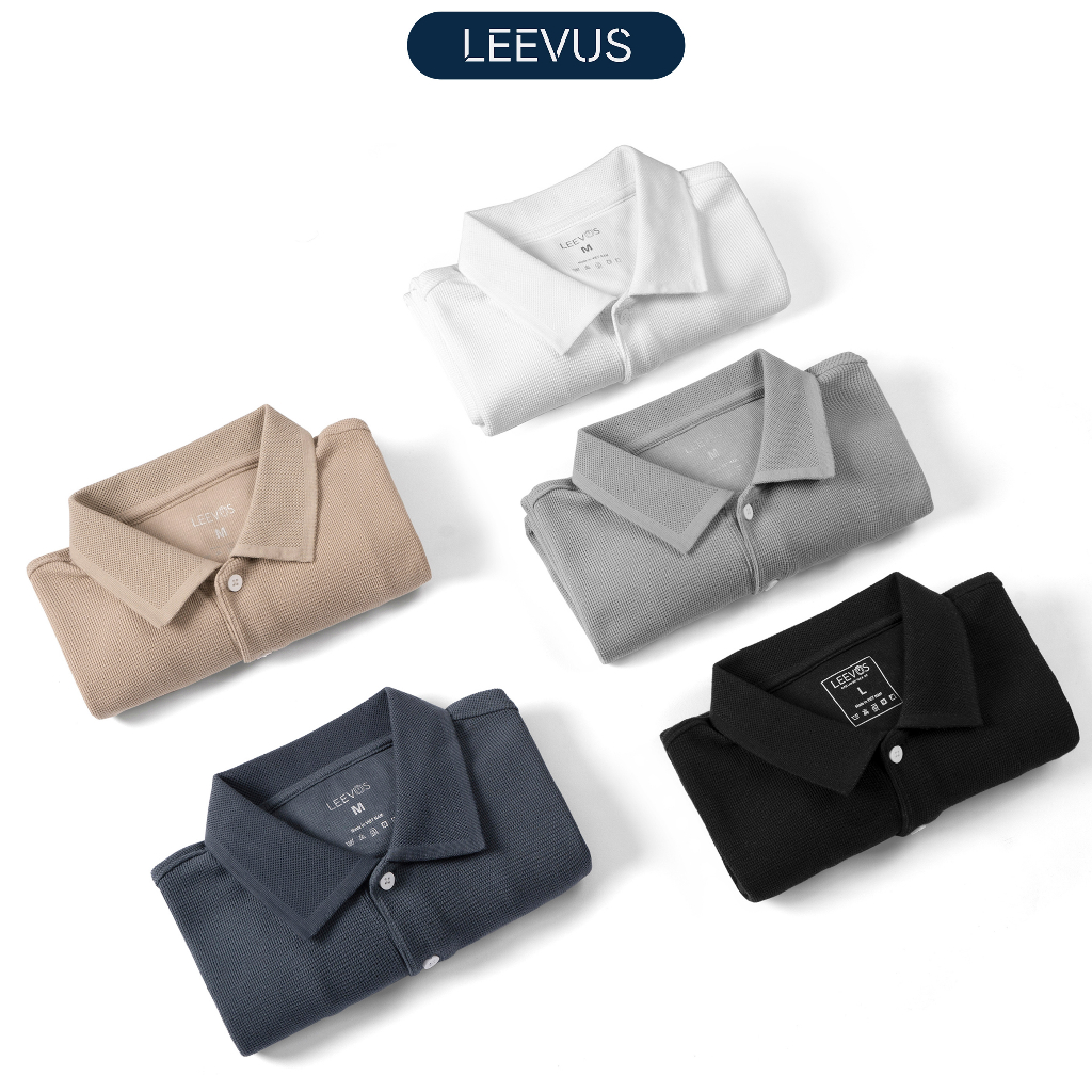 2erw Áo polo nam WAFFLE LEEVUS tông màu premium, Vải waffle cao cấp, form regular, Basis APL26 43tr