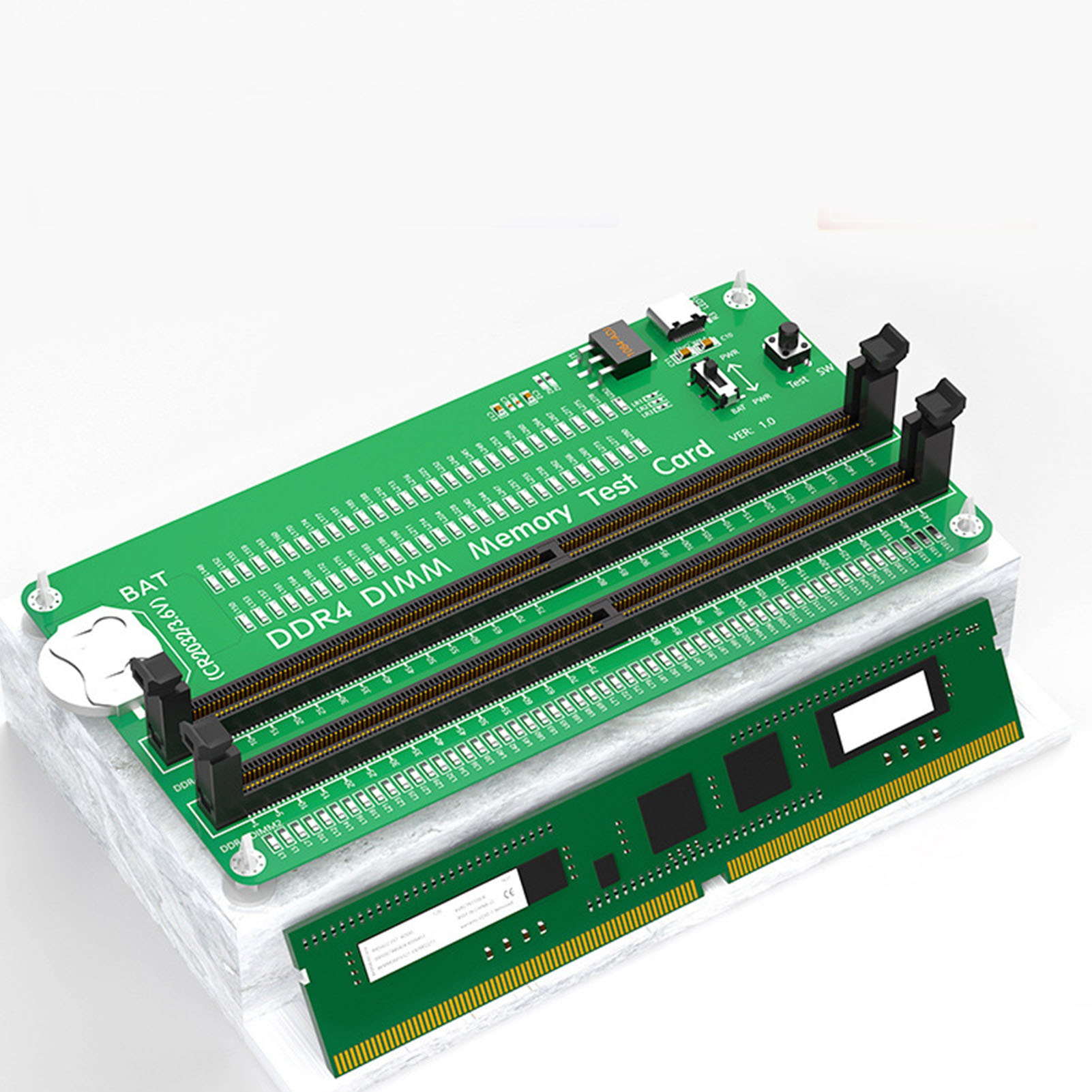 Garosa Thẻ kiểm tra bộ nhớ RAM GEERYZHE cho máy tính xách tay DDR4 - Bộ phân tích chẩn đoán LED để kiểm tra khe cắm RAM & mô-đun bộ nhớ Công cụ phát hiện lỗi nhanh Giá 531,000 Đồng*Miễn phí vận chuyển