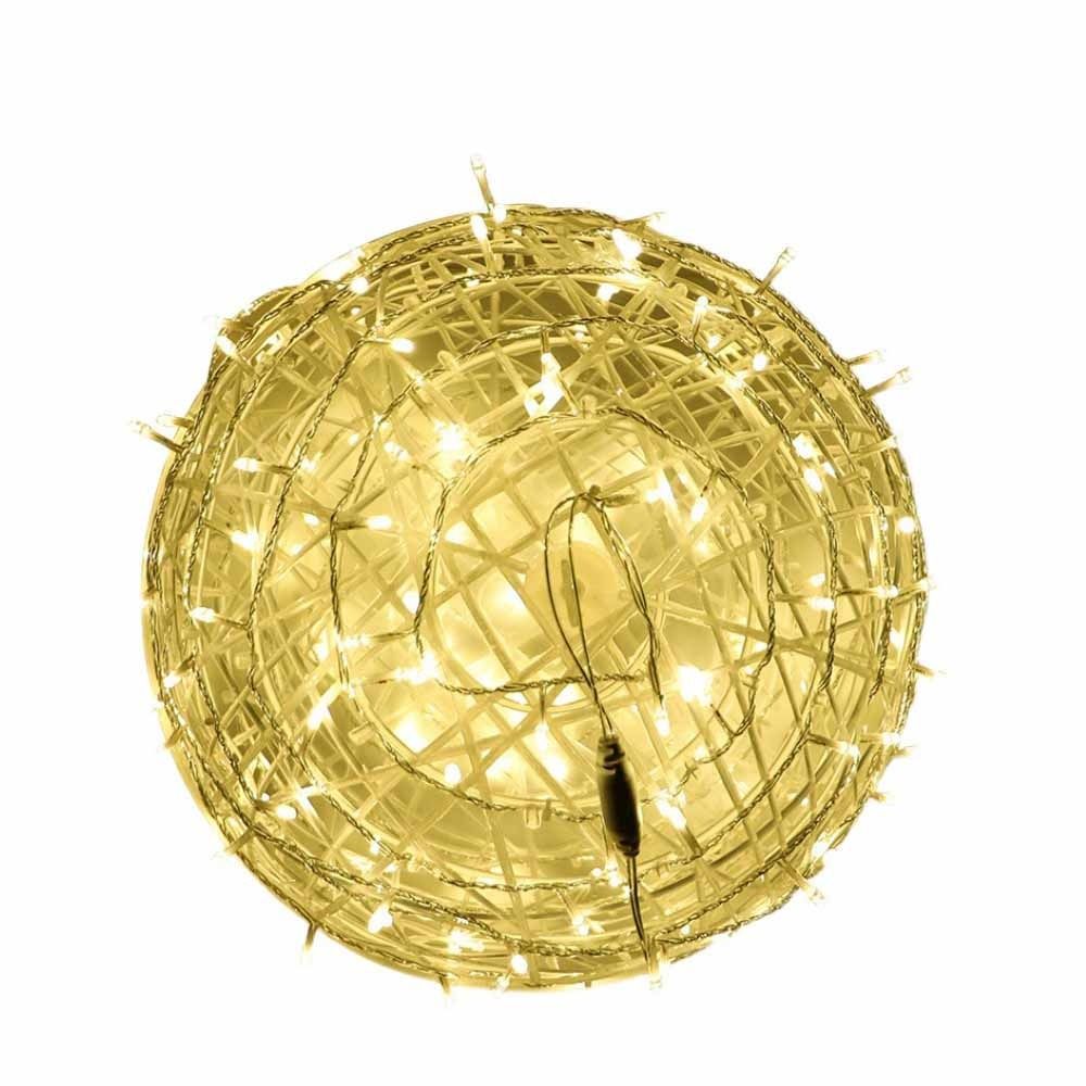 RGFV Flashing Rattan Ball Fairy Light String 220V Waterproof Landscape Tree Lighting Warm light Dia20/30/40CM Tree Hanging Light Outdoor