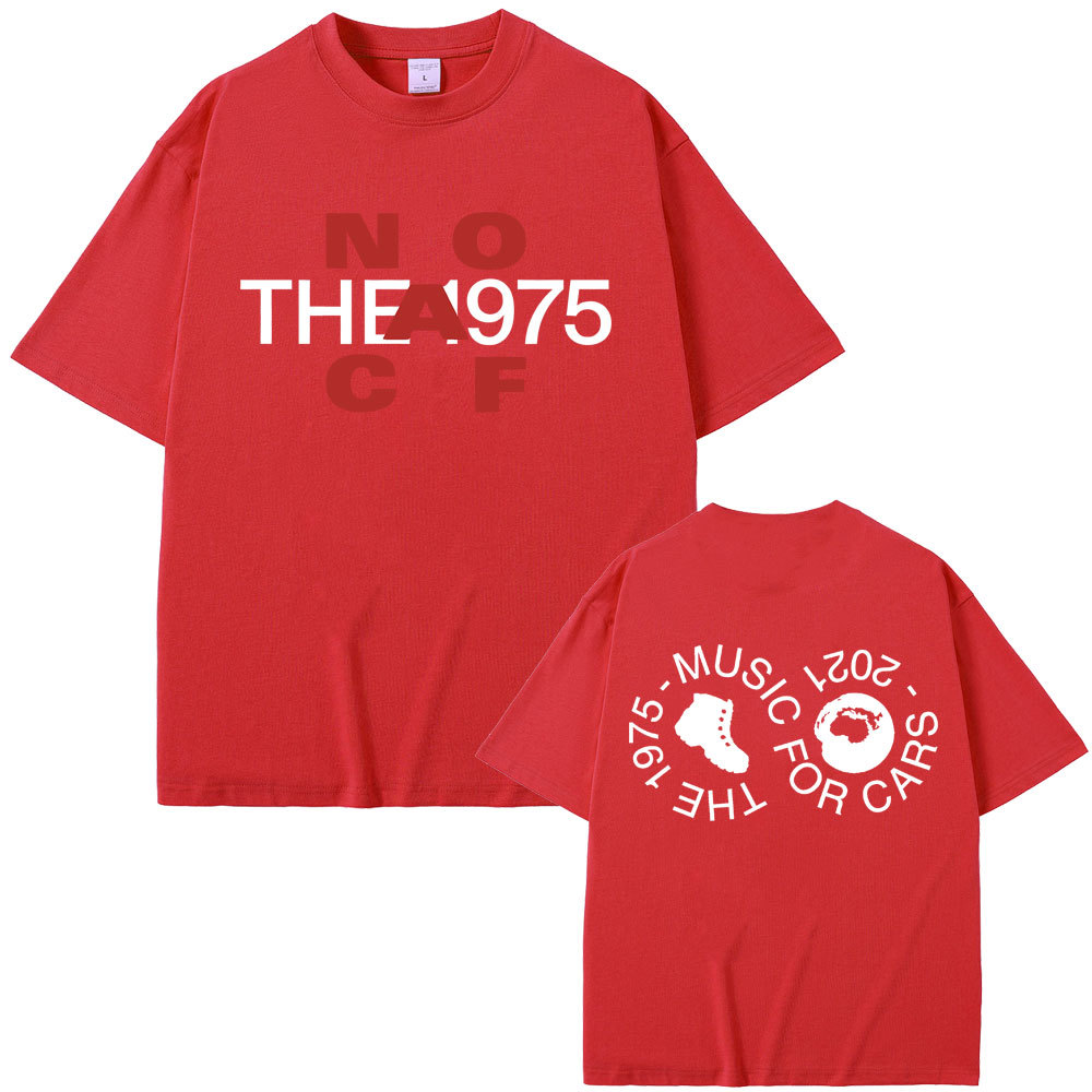 2025 Năm Mới Cotton Cổ Tròn Tay Ngắn T Áo Thun British Band The 1975 Music for Cars Graphic T-shirt Male Vi Thời Trang Hàn Quốc Giản Dị Lễ Hội Mùa Xuân Giá